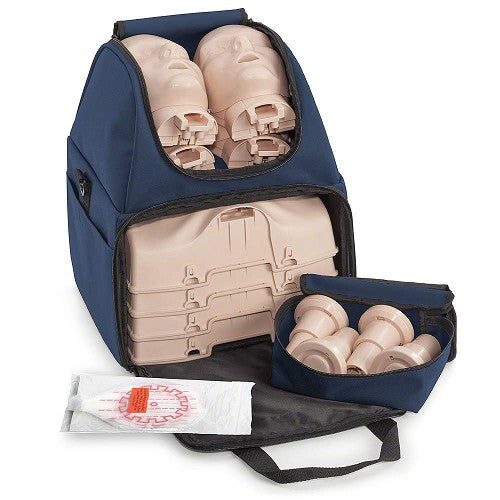 Maniquí Ultralite PRESTAN-PP-ULM-400-DS sin retroalimentación de RCP, paquete de 4 (piel oscura); incluye (50) bolsas para pulmones/protectores faciales Ultralite, bolsa de transporte e instrucciones