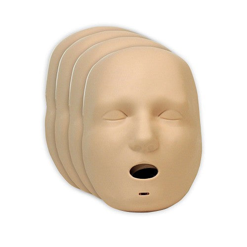 PRESTAN-RPP-JTFACE-4-DS Face Skin Replacement for Professional Adult Jaw Thrust Manikin, 4-Pack (Dark Skin)