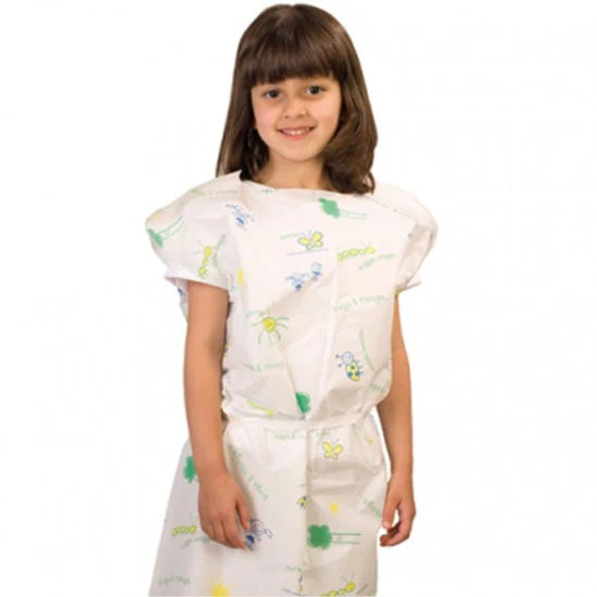 TIDI Products-981436 Patient Exam Gown Choice Child Size Kid Design (Bugs and Things Print) Disposable, 21X36, CS