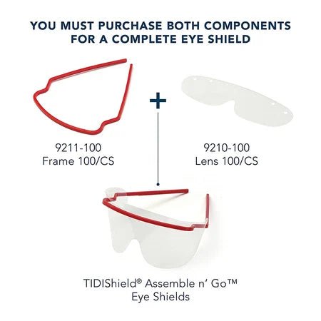 TIDI Products-9211-100 LLC Eyeshield Frame, Reposable, Assorted Colors, Pre-Assembled, Non-Sterile, 100/cs, 100/BX