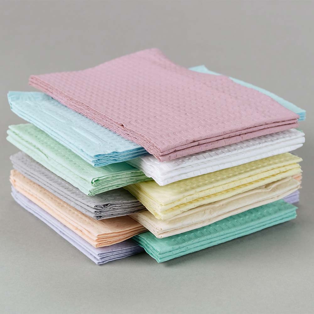 TIDI Products-9810860 3-Ply Tissue Professional Towels - Pro Tissue / Poly Towel, 3-Ply, White, 13" x 18"