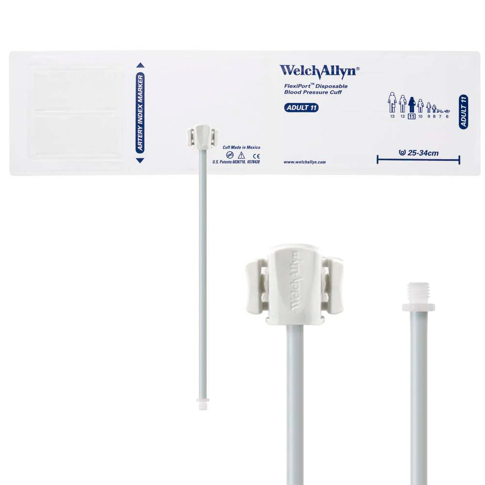 Welch Allyn FlexiPort Blood Pressure Cuff with Two-Tube Locking Type Connector (Box 0f 20)