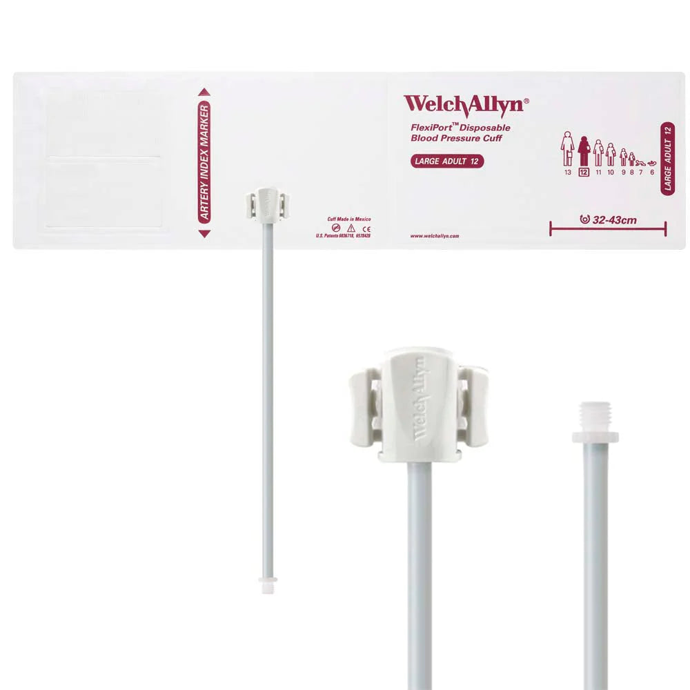Welch Allyn/Hillrom FlexiPort Blood Pressure Cuff with Two-Tube Locking Type Connector