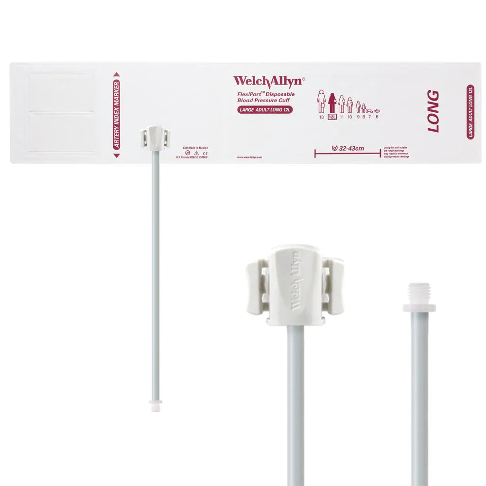 Welch Allyn/Hillrom FlexiPort Blood Pressure Cuff with Two-Tube Locking Type Connector