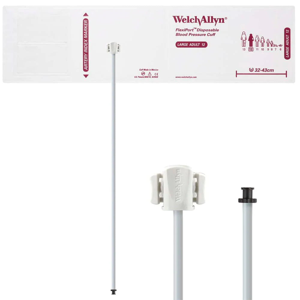 Welch Allyn FlexiPort Blood Pressure Cuff with One-Tube Tri-Purpose Connector (Box of 20))