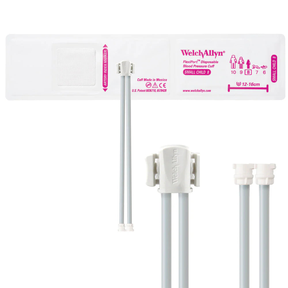 Welch Allyn FlexiPort Blood Pressure Cuff with Two-Tube Locking Type Connector (Box 0f 20)