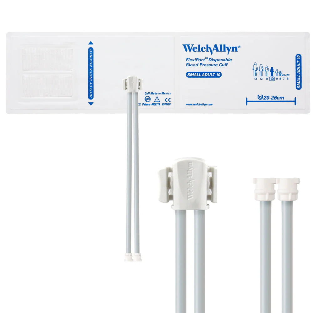 Welch Allyn/Hillrom FlexiPort Blood Pressure Cuff with Two-Tube Locking Type Connector