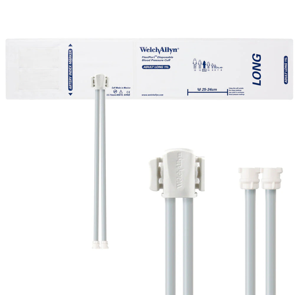Welch Allyn/Hillrom FlexiPort Blood Pressure Cuff with Two-Tube Locking Type Connector