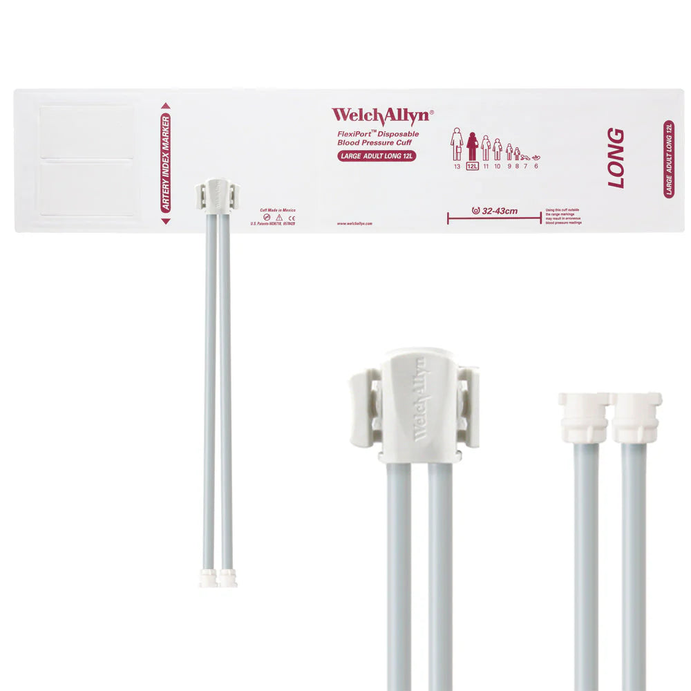 Welch Allyn/Hillrom FlexiPort Blood Pressure Cuff with Two-Tube Locking Type Connector