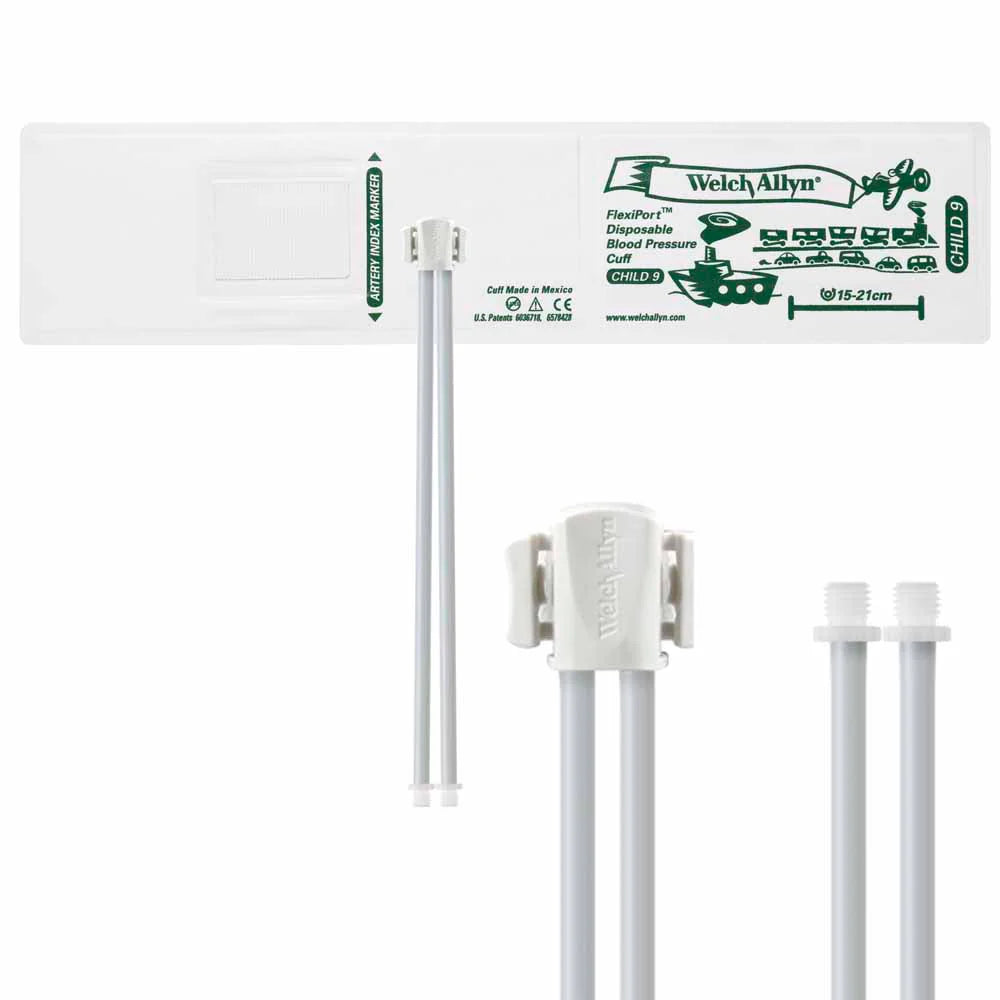 Welch Allyn/Hillrom FlexiPort Blood Pressure Cuff with Two-Tube Screw Type Connector