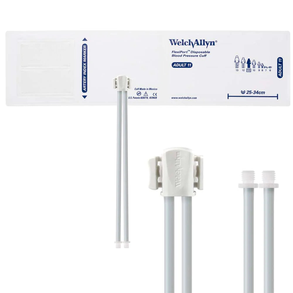 Welch Allyn FlexiPort Blood Pressure Cuff with Two-Tube Screw Type Connector (Box of 20)
