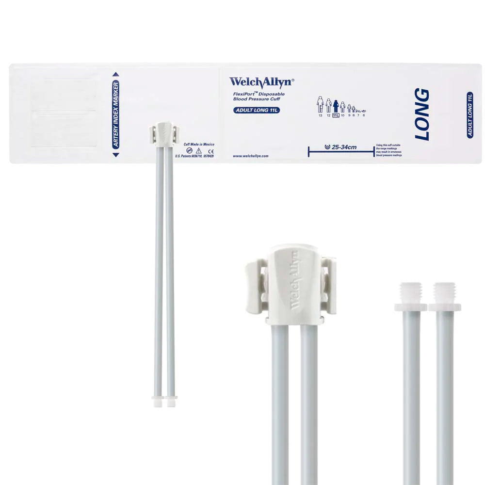 Welch Allyn/Hillrom FlexiPort Blood Pressure Cuff with Two-Tube Screw Type Connector
