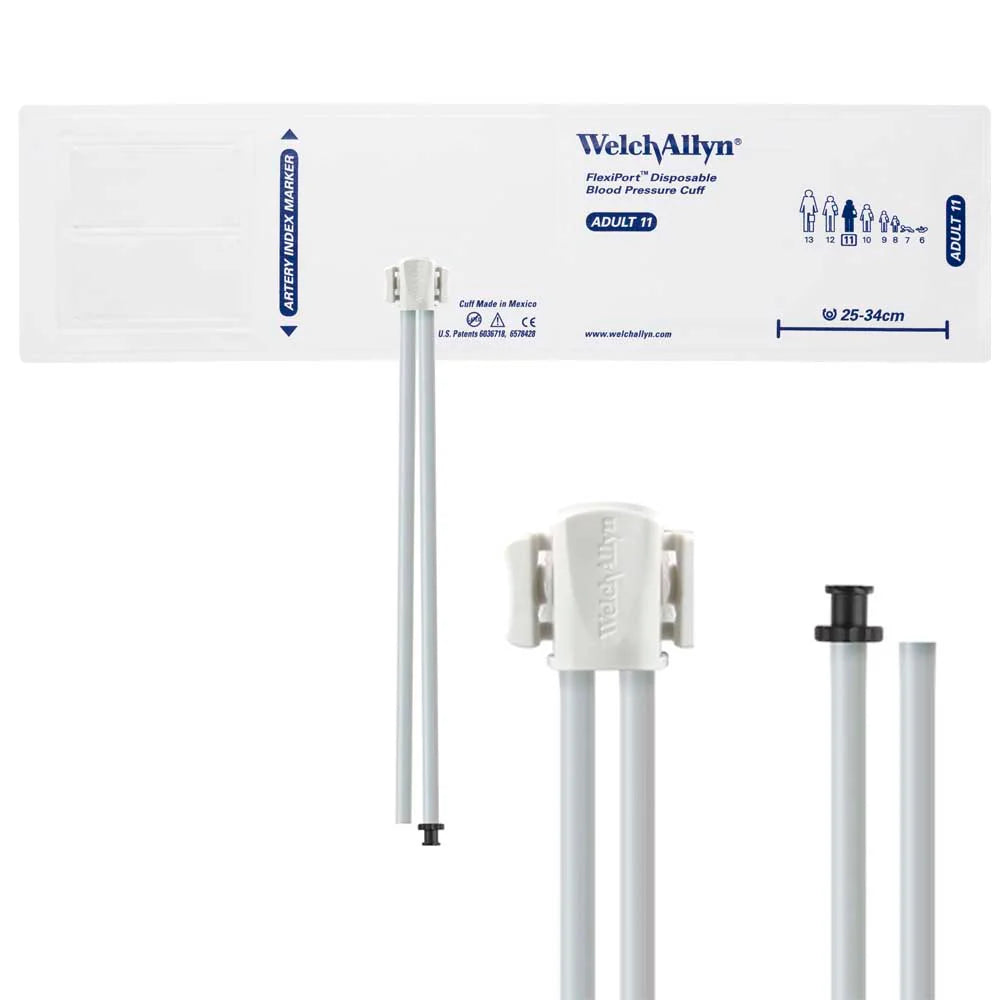 Welch Allyn FlexiPort Blood Pressure Cuff with Two-Tube Tri-Purpose Connector (20/Box)