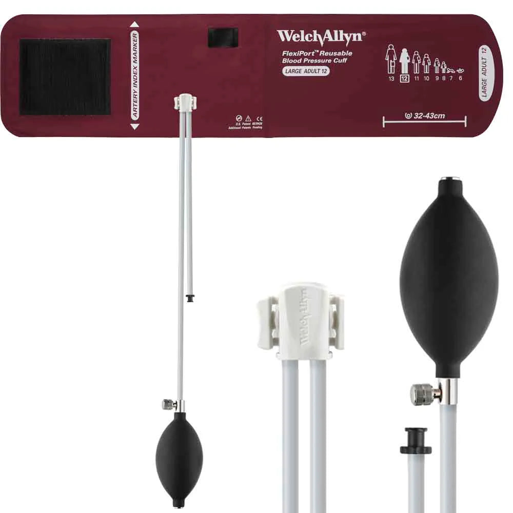 Welch Allyn FlexiPort Reusable Blood Pressure Cuff with Inflation System