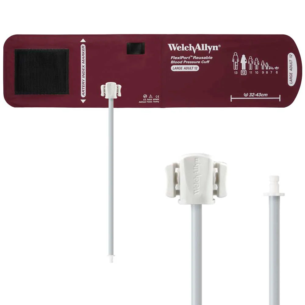 Welch Allyn FlexiPort Reusable Blood Pressure Cuff with One-Tube Bayonet Connector