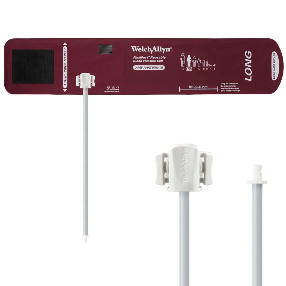 Welch Allyn FlexiPort Reusable Blood Pressure Cuff with One-Tube Bayonet Connector