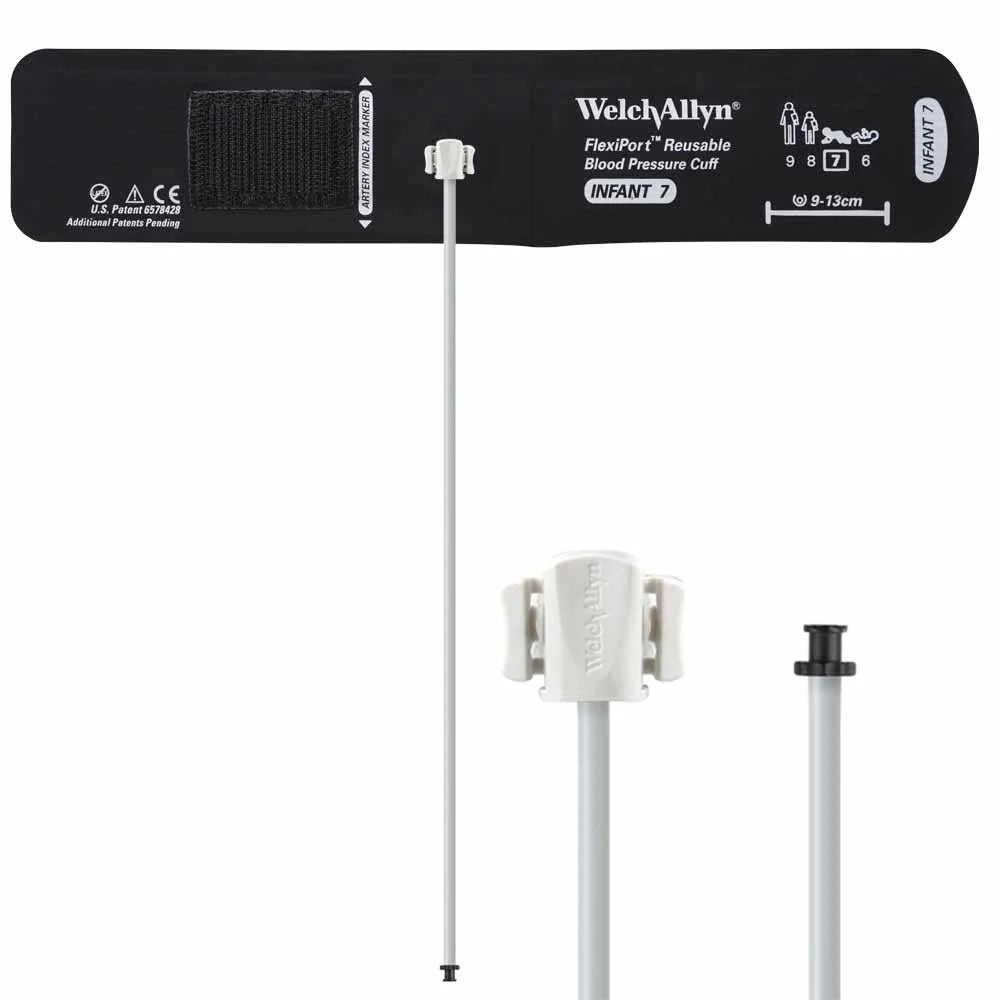 Welch Allyn FlexiPort Reusable Blood Pressure Cuff with One-Tube Tri-Purpose Connector