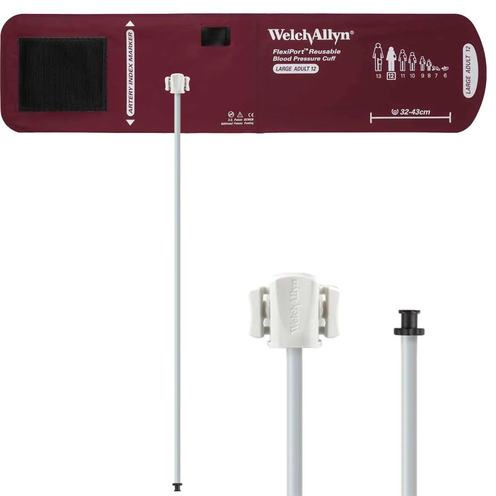 Welch Allyn FlexiPort Reusable Blood Pressure Cuff with One-Tube Tri-Purpose Connector