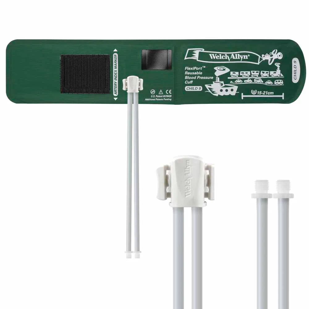 Welch Allyn FlexiPort Reusable Blood Pressure Cuff with Two-Tube Screw Connector