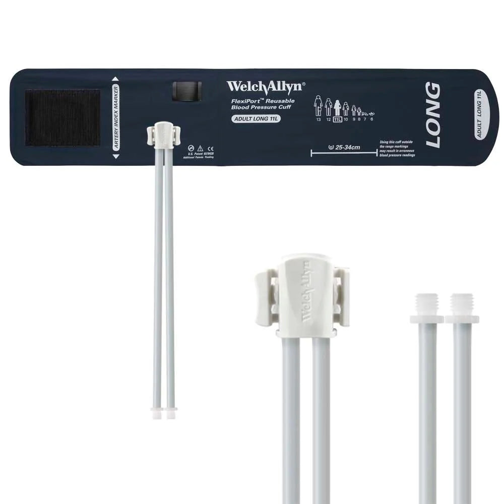 Welch Allyn FlexiPort Reusable Blood Pressure Cuff with Two-Tube Screw Connector