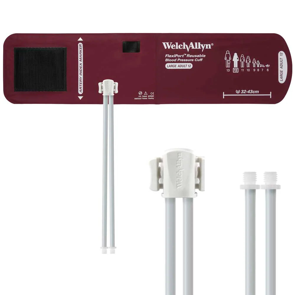 Welch Allyn FlexiPort Reusable Blood Pressure Cuff with Two-Tube Screw Connector