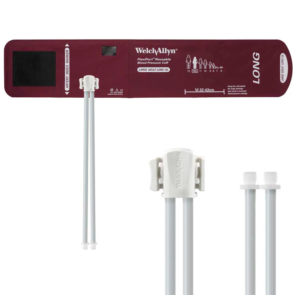Welch Allyn FlexiPort Reusable Blood Pressure Cuff with Two-Tube Screw Connector