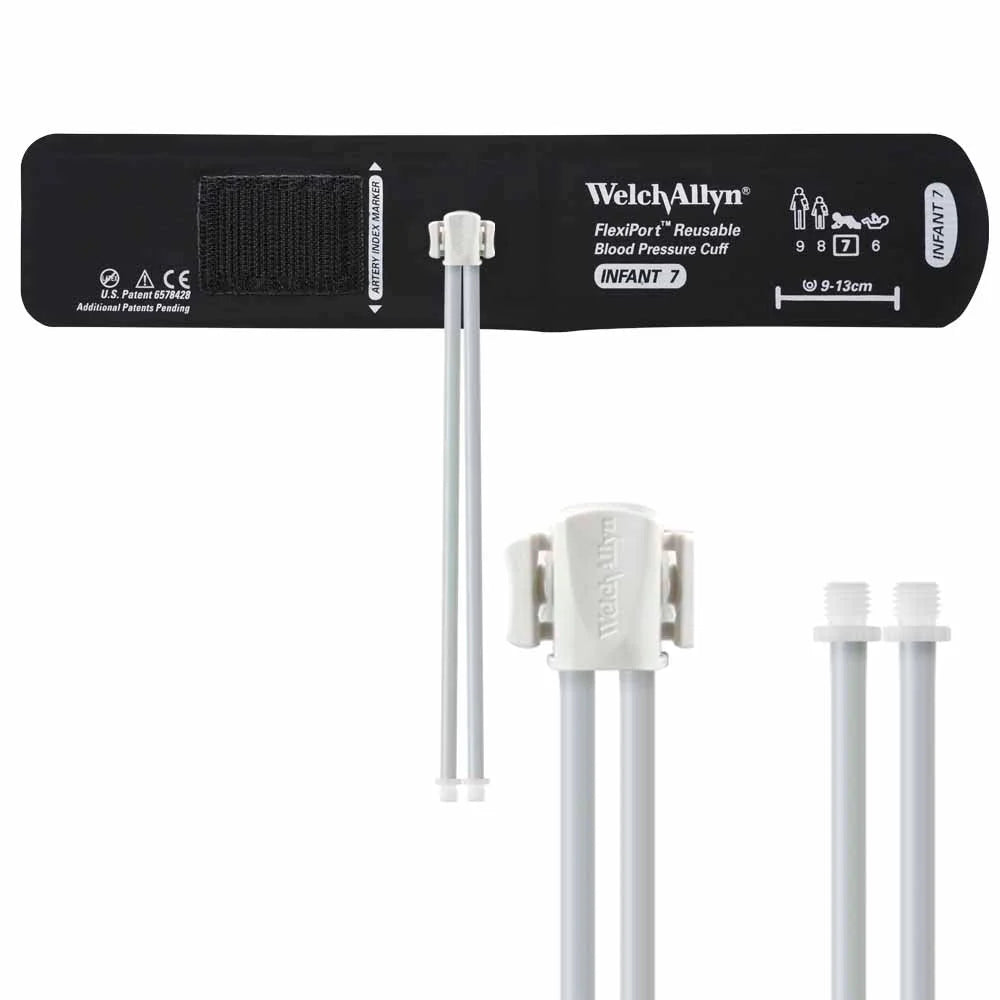 Welch Allyn FlexiPort Reusable Blood Pressure Cuff with Two-Tube Screw Connector