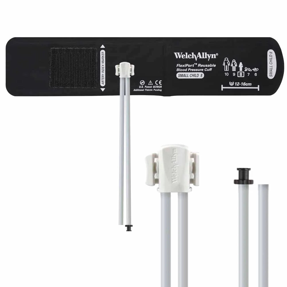 Welch Allyn FlexiPort Reusable Blood Pressure Cuff with Two-Tube Tri-Purpose Connector