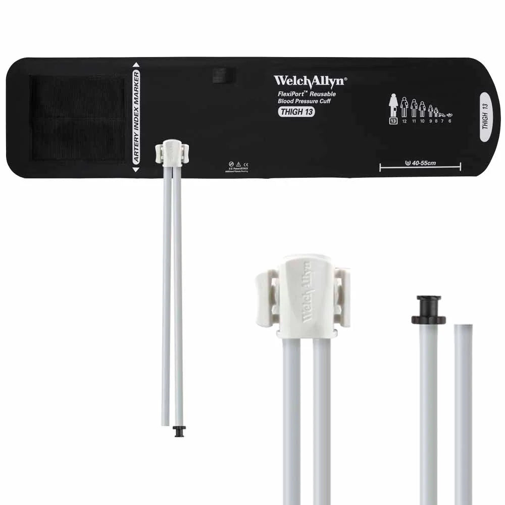 Welch Allyn FlexiPort Reusable Blood Pressure Cuff with Two-Tube Tri-Purpose Connector