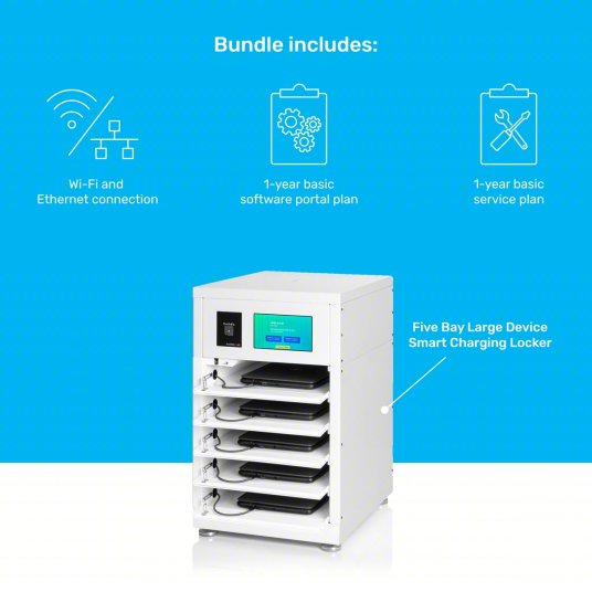 Luxor-KBSL101 5-Bay Large Device Locker with Wi-Fi and 1-Year Basic Software and Service Plan