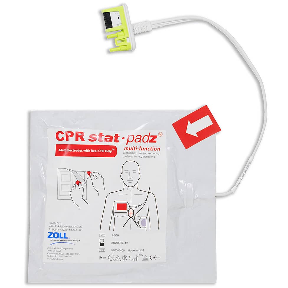 CPR stat•padz HVP Multi-Function CPR Electrodes, 8 prs/cs (24 mo shelf life)