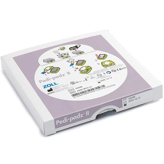 Electrodos multifunción pediátricos ZOLL-8900-0810-01 Pedi•padz II: diseñados para usar con el desfibrilador ZOLL AED Plus®.